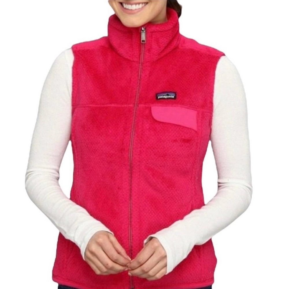 Mint Patagonia Re Tool Fleece Hot Pink Vest Womens Sz M Worn 1x